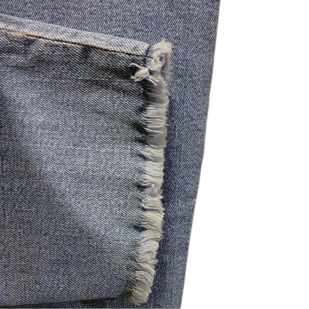 LOFT Modern Skinny Cropped Blue Jeans w/ Black Velvet Floral Accents Size 27/4 - Picture 9 of 12